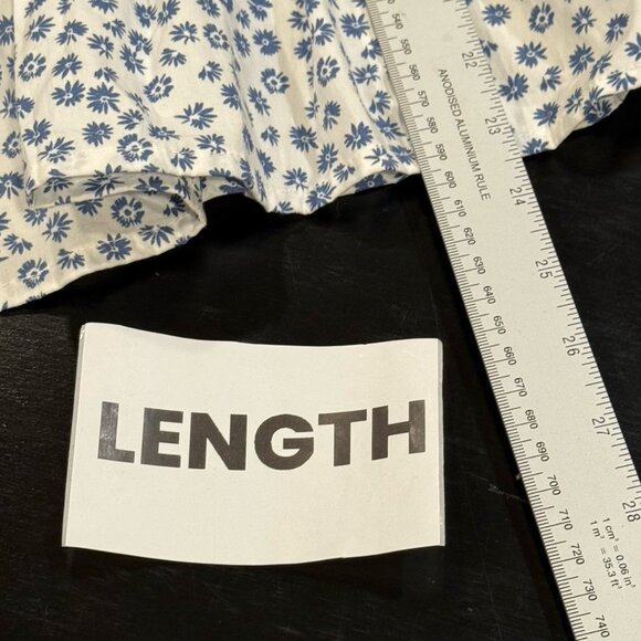 NWT GAP Blue White Ditsy Floral Print Smocked Peplum Cami Tank Top Womens XL - Picture 8 of 8